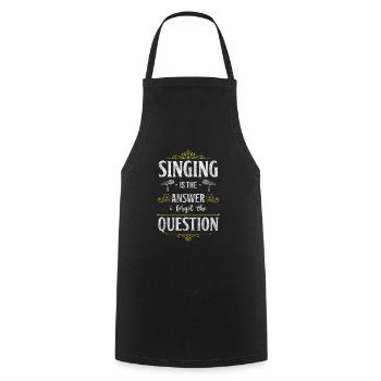 Singing Passion Musical Band - Cooking Apron - black - Front - AI Model Male 185 dark (185cm)