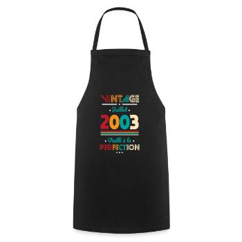 Anniversaire 20 ans - Vintage - Juillet 2003 - Tablier de cuisine - noir - Devant - AI Model Male 185 dark (185cm)