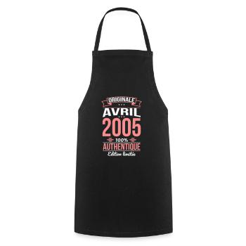 20th Anniversary - Original - April 2005 - Cooking Apron - black - Front - AI Model Male 185 dark (185cm)