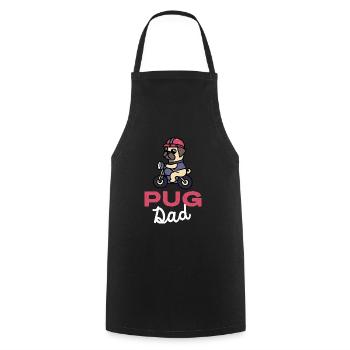 Pug Dad Biker Dog Papa Gift Pugs - Cooking Apron - black - Front - AI Model Male 185 dark (185cm)