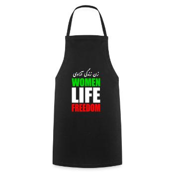 Women life freedom - Tablier de cuisine - noir - Devant - AI Model Male 185 dark (185cm)