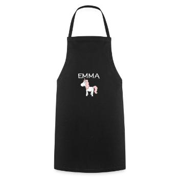 Emma's name children - Cooking Apron - black - Front - AI Model Male 185 dark (185cm)