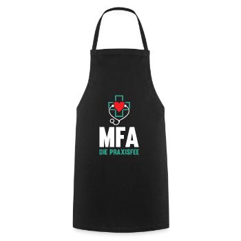 Medizinische Fachangestellte Praxis MFA - Kochschürze - Schwarz - Vorne - AI Model Male 185 dark (185cm)
