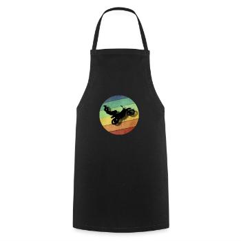 Motocross Biker Circle colorful gift - Cooking Apron - black - Front - AI Model Male 185 dark (185cm)