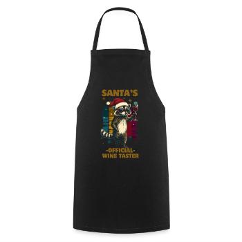 Drôle de dicton vin Noël raton laveur - Tablier de cuisine - noir - Devant - AI Model Male 185 dark (185cm)