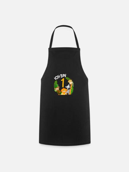 1. Geburtstag Geburtstagsshirt Dschungel Erster - Kochschürze - Schwarz