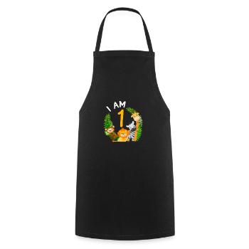 1er anniversaire anniversaire chemise jungle premier - Tablier de cuisine - noir - Devant - AI Model Male 185 dark (185cm)