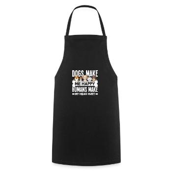 Dog owner, dog lover, dog lover - Cooking Apron - black - Front - AI Model Male 185 dark (185cm)