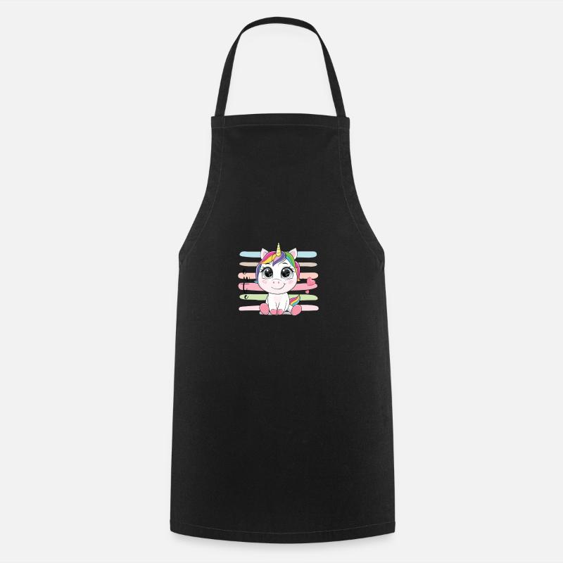 cute unicorn - Tablier de cuisine - noir