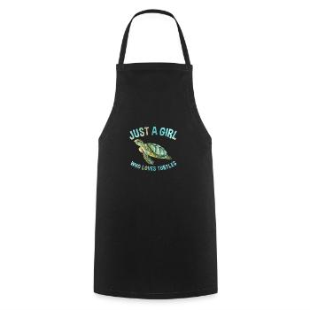 Seulement une fille qui aime les tortues de mer - Tablier de cuisine - noir - Devant - AI Model Male 185 dark (185cm)