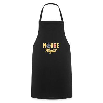 Movie Night Cinema Popcorn Movies - Cooking Apron - black - Front - AI Model Male 185 dark (185cm)
