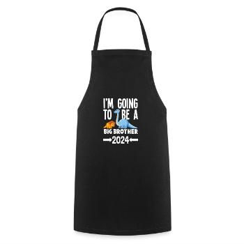I'm Going to Be a Big Brother 2024 Dino Dinosaur - Cooking Apron - black - Front - AI Model Male 185 dark (185cm)
