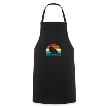 Chicken Chickens - Cooking Apron - black - Front - AI Model Male 185 dark (185cm)