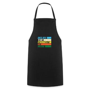 Funny Piano Player Piano Piano Pianist - Cooking Apron - black - Front - AI Model Male 185 dark (185cm)
