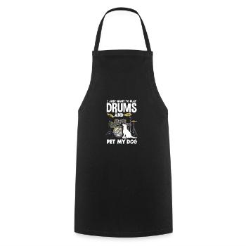 Cadeau de batteur de batterie - Tablier de cuisine - noir - Devant - AI Model Male 185 dark (185cm)