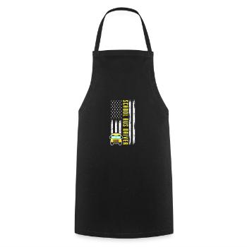 Funny school bus driver school bus bus driver - Cooking Apron - black - Front - AI Model Male 185 dark (185cm)