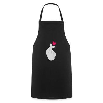 K-Pop K-Drama Korean Pop Music - Cooking Apron - black - Front - AI Model Male 185 dark (185cm)
