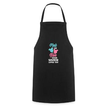Le genre rose ou bleu révèle baby party sister - Tablier de cuisine - noir - Devant - AI Model Male 185 dark (185cm)
