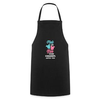 Pink Or Blue Gender Reveal Baby Party Grandpa - Cooking Apron - black - Front - AI Model Male 185 dark (185cm)