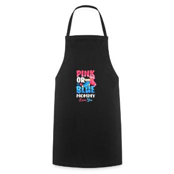 Le genre rose ou bleu révèle baby party maman - Tablier de cuisine - noir - Devant - AI Model Male 185 dark (185cm)