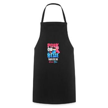 Le genre rose ou bleu révèle baby party sister - Tablier de cuisine - noir - Devant - AI Model Male 185 dark (185cm)
