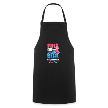 Pink Or Blue Gender Reveal Baby Party Grandpa - Cooking Apron - black - Front - AI Model Male 185 dark (185cm)