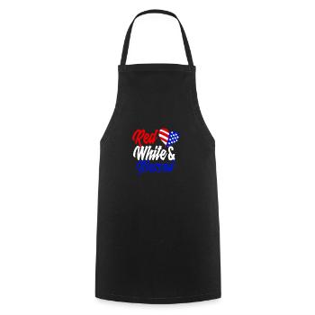 Amérique États-Unis Américain Américain - Tablier de cuisine - noir - Devant - AI Model Male 185 dark (185cm)