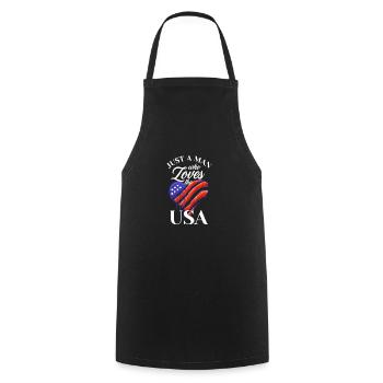Amérique États-Unis Américain Américain - Tablier de cuisine - noir - Devant - AI Model Male 185 dark (185cm)