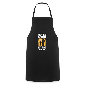 Papa Père Cadeau de la fête des pères - Tablier de cuisine - noir - Devant - AI Model Male 185 dark (185cm)