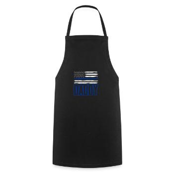 Papa Père Cadeau de la fête des pères - Tablier de cuisine - noir - Devant - AI Model Male 185 dark (185cm)