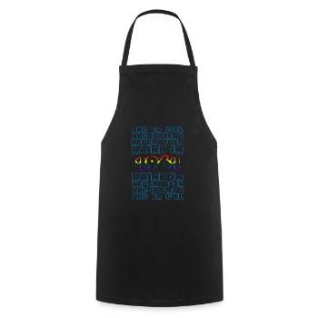Year 1961 - Cooking Apron - black - Front - AI Model Male 185 dark (185cm)