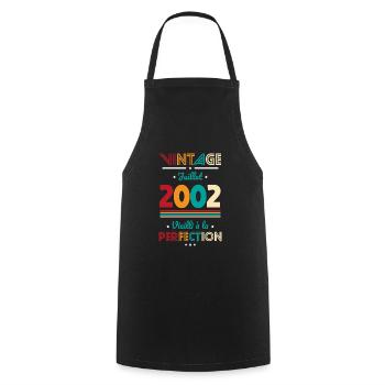 Anniversaire 20 ans - Vintage - Juillet 2002 - Tablier de cuisine - noir - Devant - AI Model Male 185 dark (185cm)