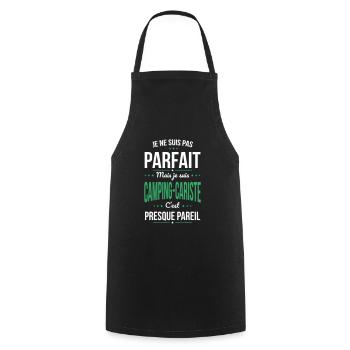 Pas parfait mais je suis camping-cariste - Tablier de cuisine - noir - Devant - AI Model Male 185 dark (185cm)