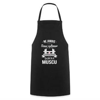 Sous-estimer quadragénaire qui fait de la muscu - Tablier de cuisine - noir - Devant - AI Model Male 185 dark (185cm)