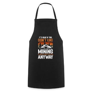 Coal Shovel Miner Treasures - Cooking Apron - black - Front - AI Model Male 185 dark (185cm)
