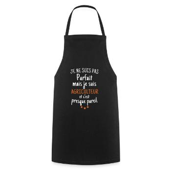 Pas Parfait Mais Agriculteur - Tablier de cuisine - noir - Devant - AI Model Male 185 dark (185cm)