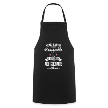 Voici à quoi ressemble la meilleure aide-soignante - Tablier de cuisine - noir - Devant - AI Model Male 185 dark (185cm)