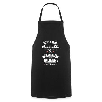 Voici à quoi ressemble la meilleure Italienne - Tablier de cuisine - noir - Devant - AI Model Male 185 dark (185cm)