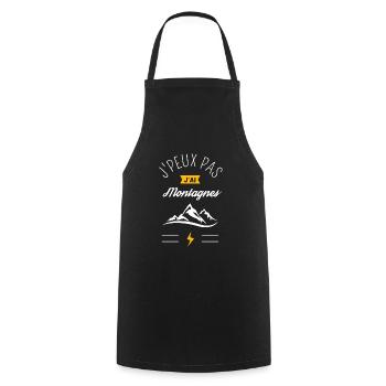 J Peux Pas J Ai Montagnes - Tablier de cuisine - noir - Devant - AI Model Male 185 dark (185cm)