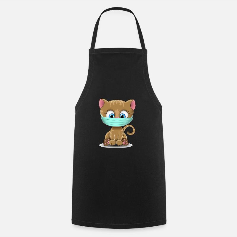 Mundschutz Katze - Kochschürze - Schwarz