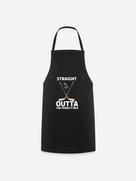 Eishockeyspieler Straight Outta Der Strafraum - Kochschürze - Schwarz