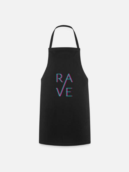 RAVE - Techno Love - Kochschürze - Schwarz