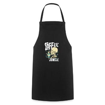 Kaffee Junkie - Cafe Sucht - Kochschürze - Schwarz - Vorne - AI Model Male 185 dark (185cm)
