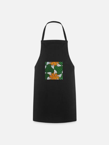 tissu wax kyoga vert - Tablier de cuisine - noir