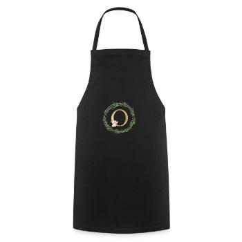 Monogramme personnalisable O - Tablier de cuisine - noir - Devant - AI Model Male 185 dark (185cm)