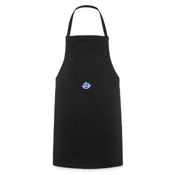 Cute Shark Illustration Design minimalism smiling - Kochschürze - Schwarz - Vorne - AI Model Male 185 dark (185cm)