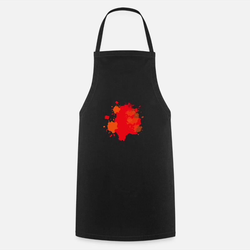 Éclaboussures d’orange - Tablier de cuisine - noir