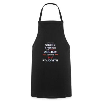 Vêtements de connexion uniques pour les couples en ligne - Tablier de cuisine - noir - Devant - AI Model Male 185 dark (185cm)