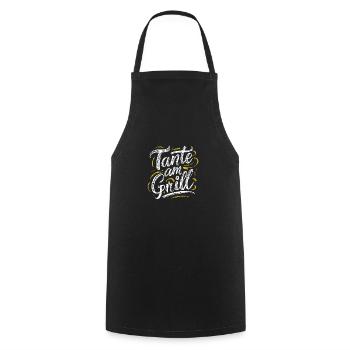 Tante Grillmeisterin BBQ Fan Shirt Sommerfest - Kochschürze - Schwarz - Vorne - AI Model Male 185 dark (185cm)