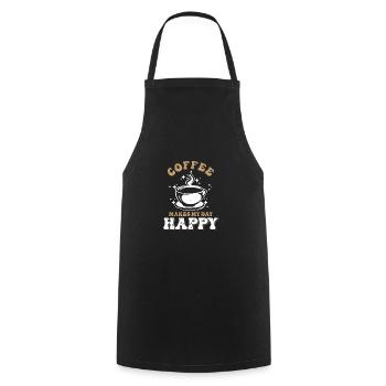 Kaffee macht meinen Tag glücklich - Kochschürze - Schwarz - Vorne - AI Model Male 185 dark (185cm)